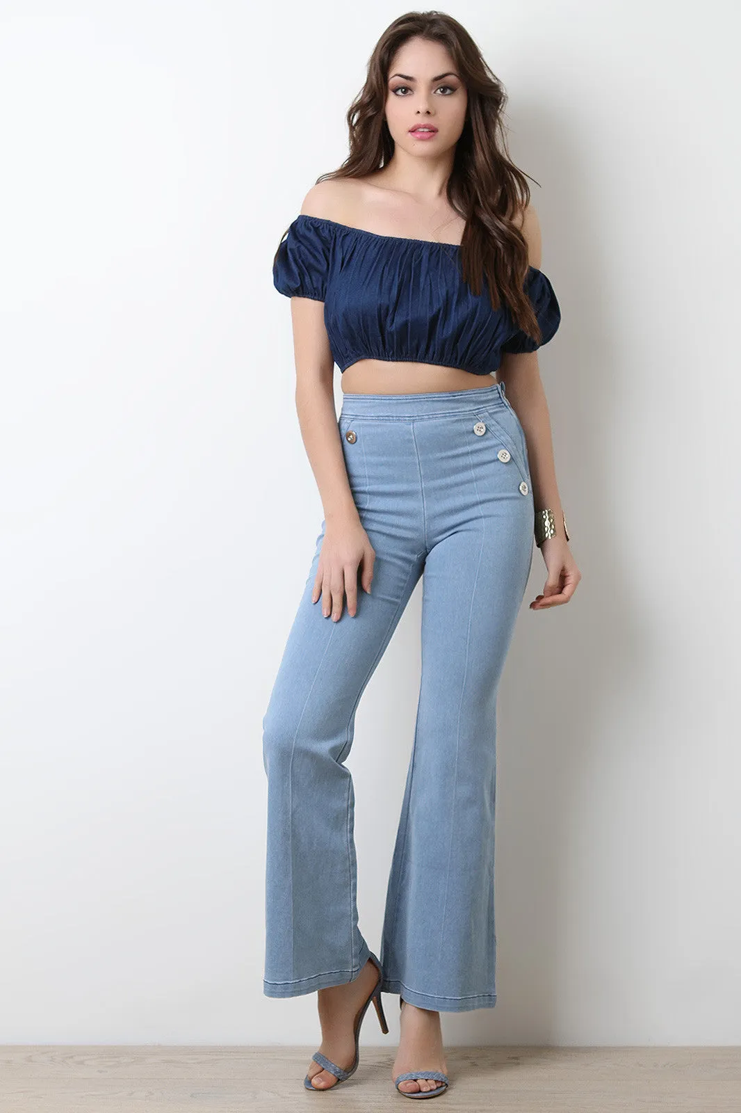 Sailor Wide Flare Palazzo Pants