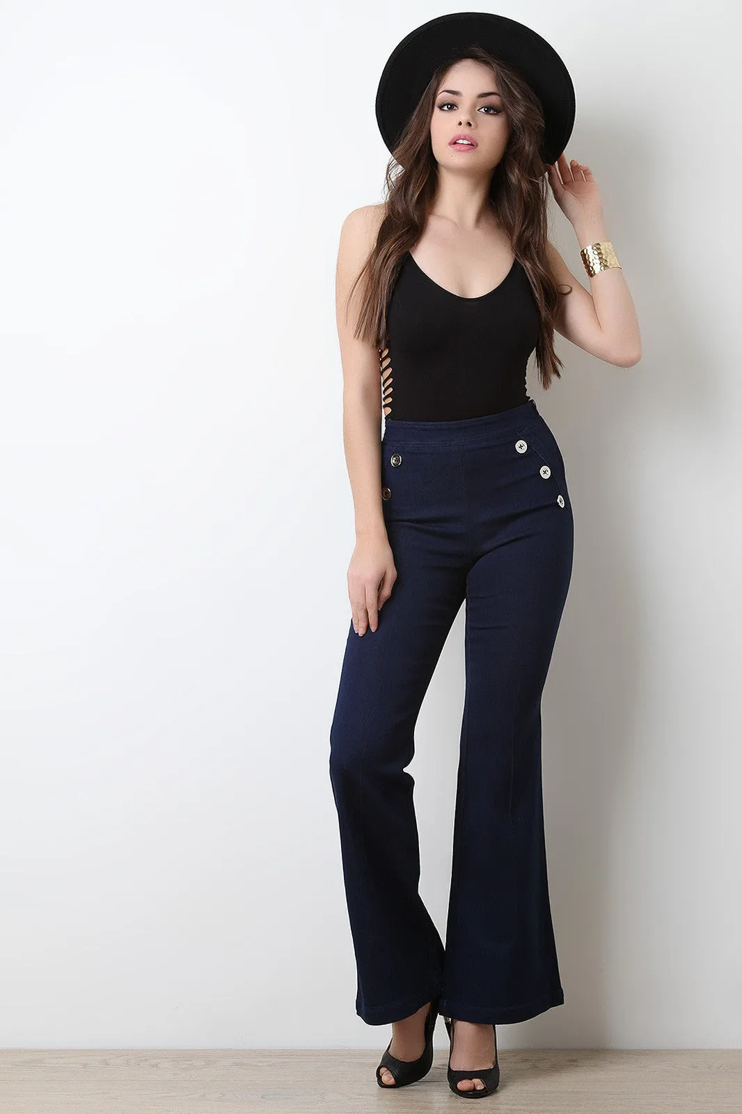 Sailor Wide Flare Palazzo Pants