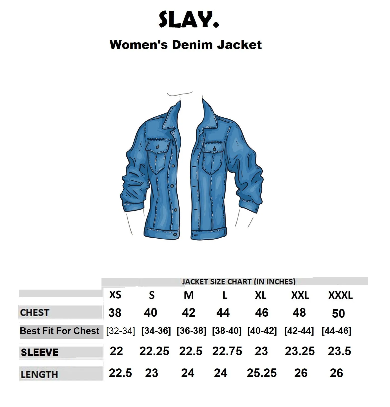 SLAY. Women's Embroidered Denim Navy Blue Jacket with Faux-fur Lining