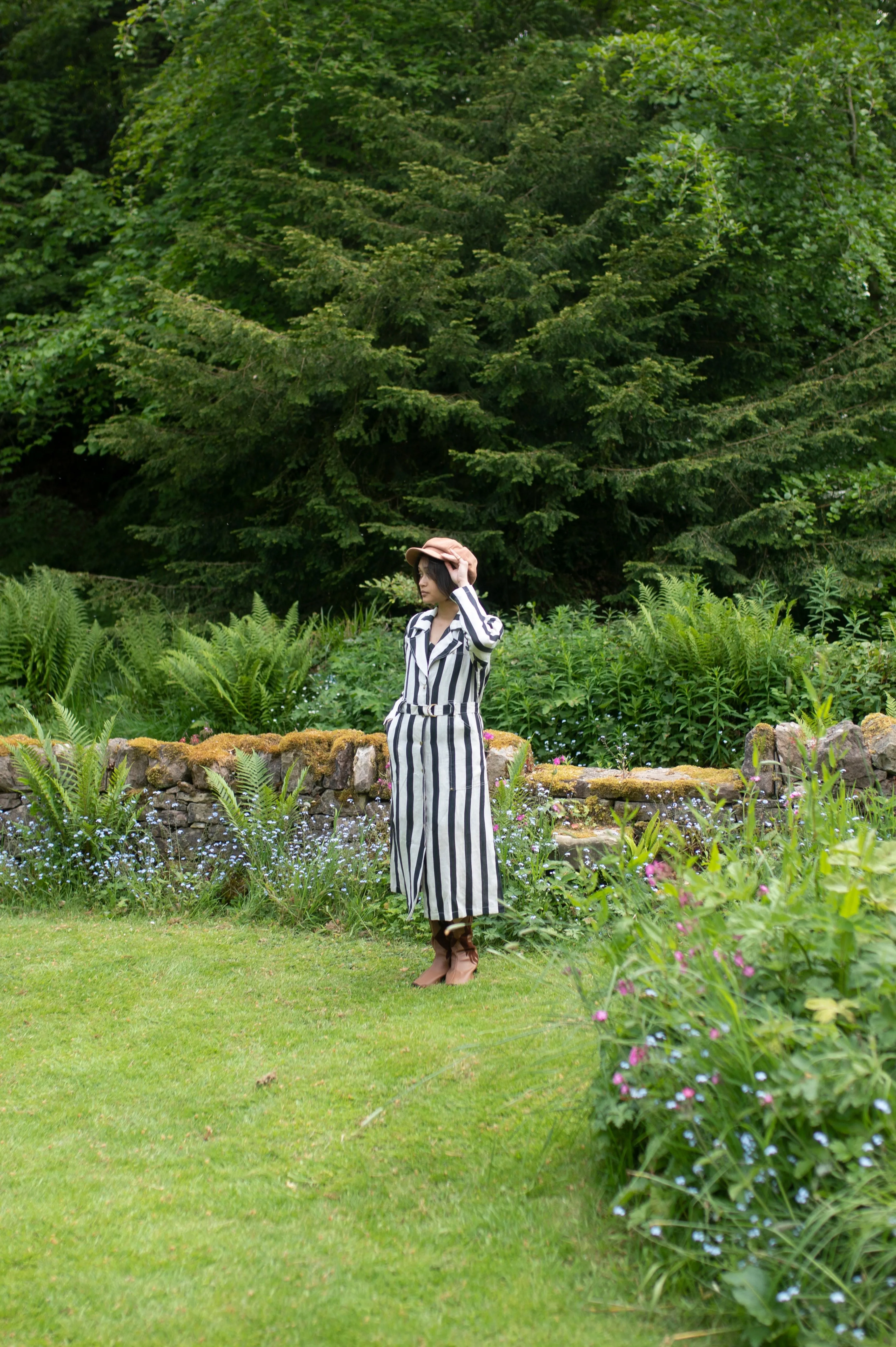 The Terra Tribe Black Stripes Summer Trench Coat