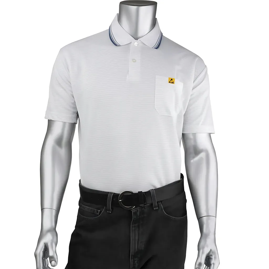 Uniform Technology BP801SC-WH-S Short Sleeve ESD Polo Shirt