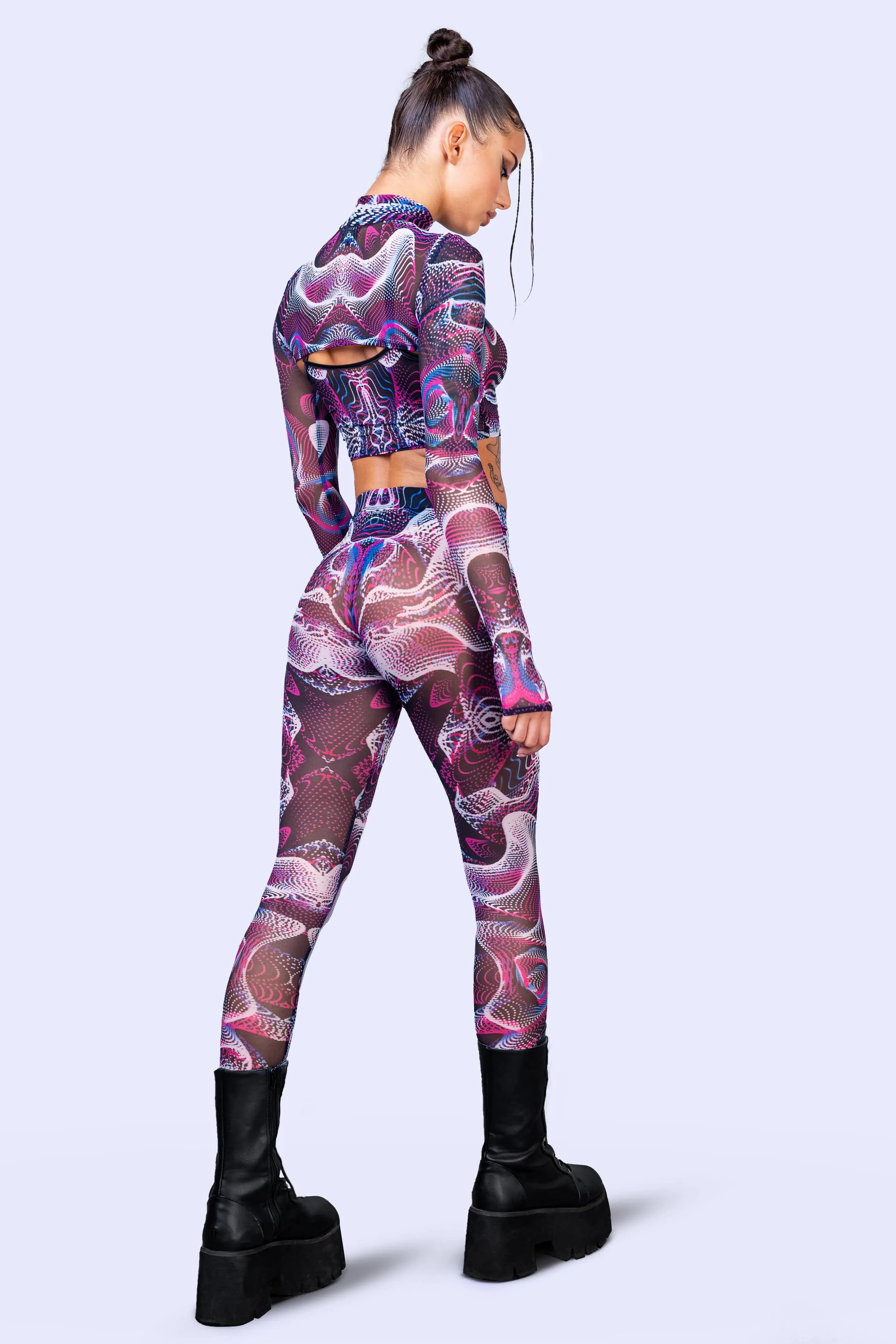 Vapor Trance Magenta Mesh Leggings