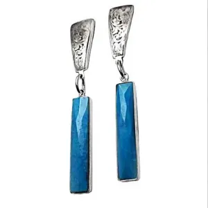 Western Style Earrings with Turquoise Dangles