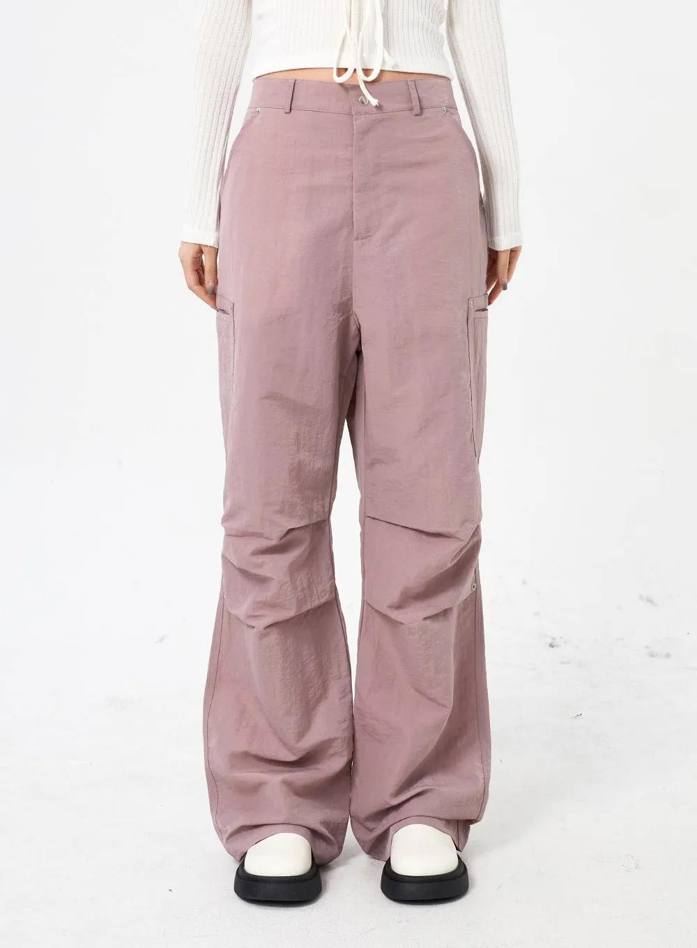 Wide Leg Nylon Pants Unisex CM315