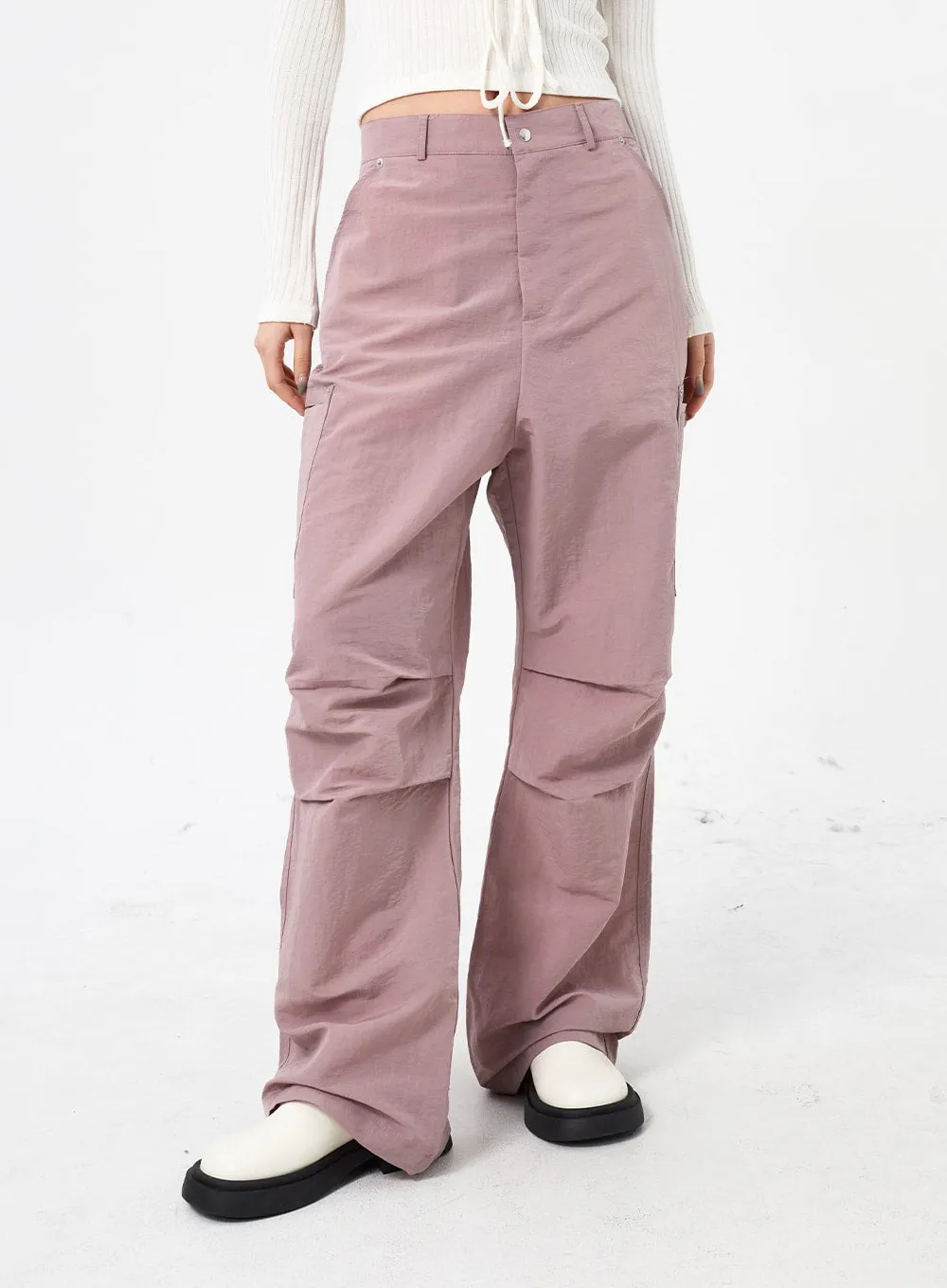 Wide Leg Nylon Pants Unisex CM315