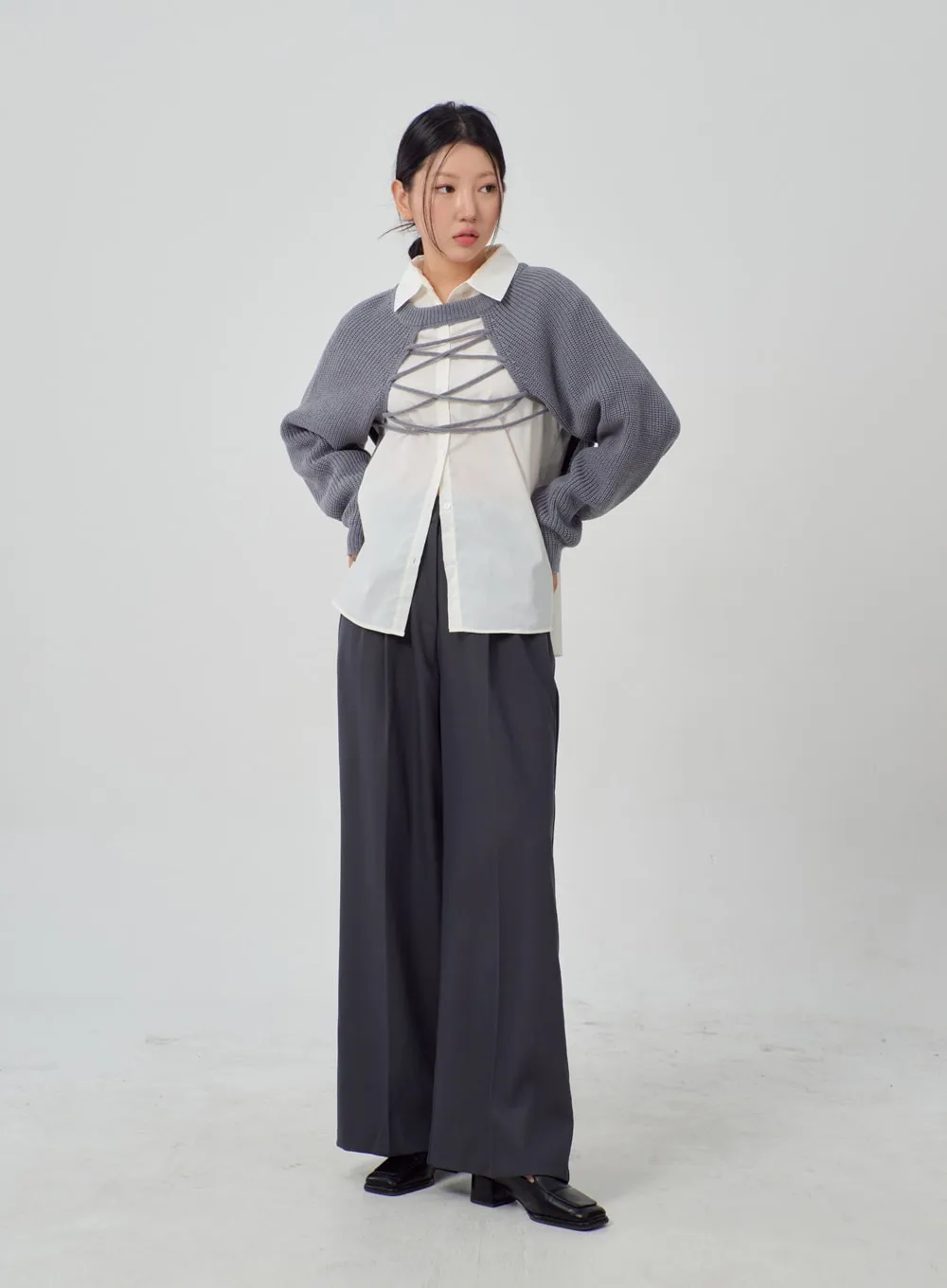 Wide Leg Tailored Pants IM316