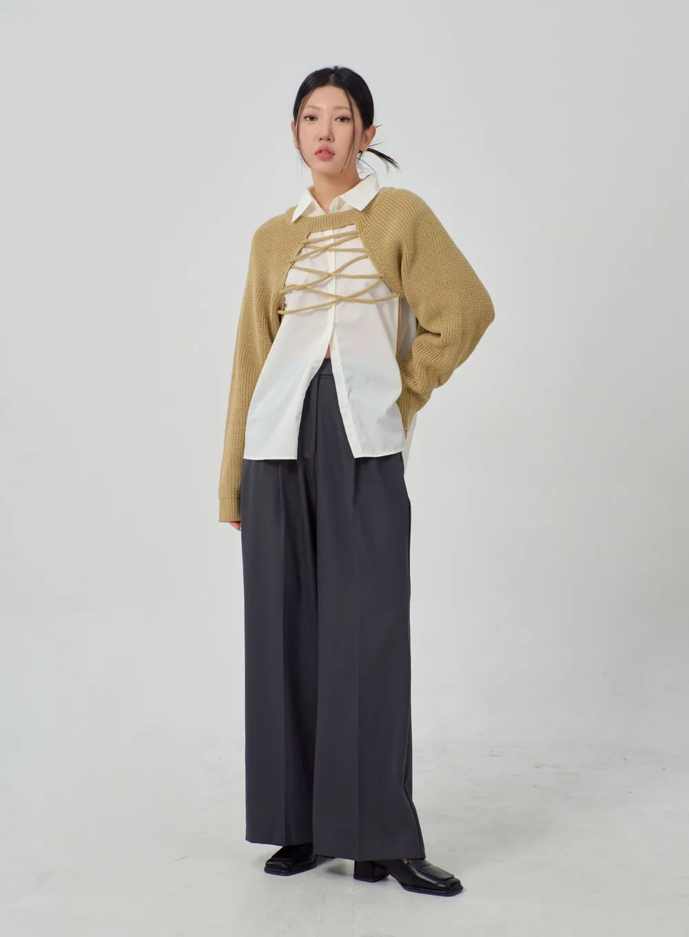 Wide Leg Tailored Pants IM316