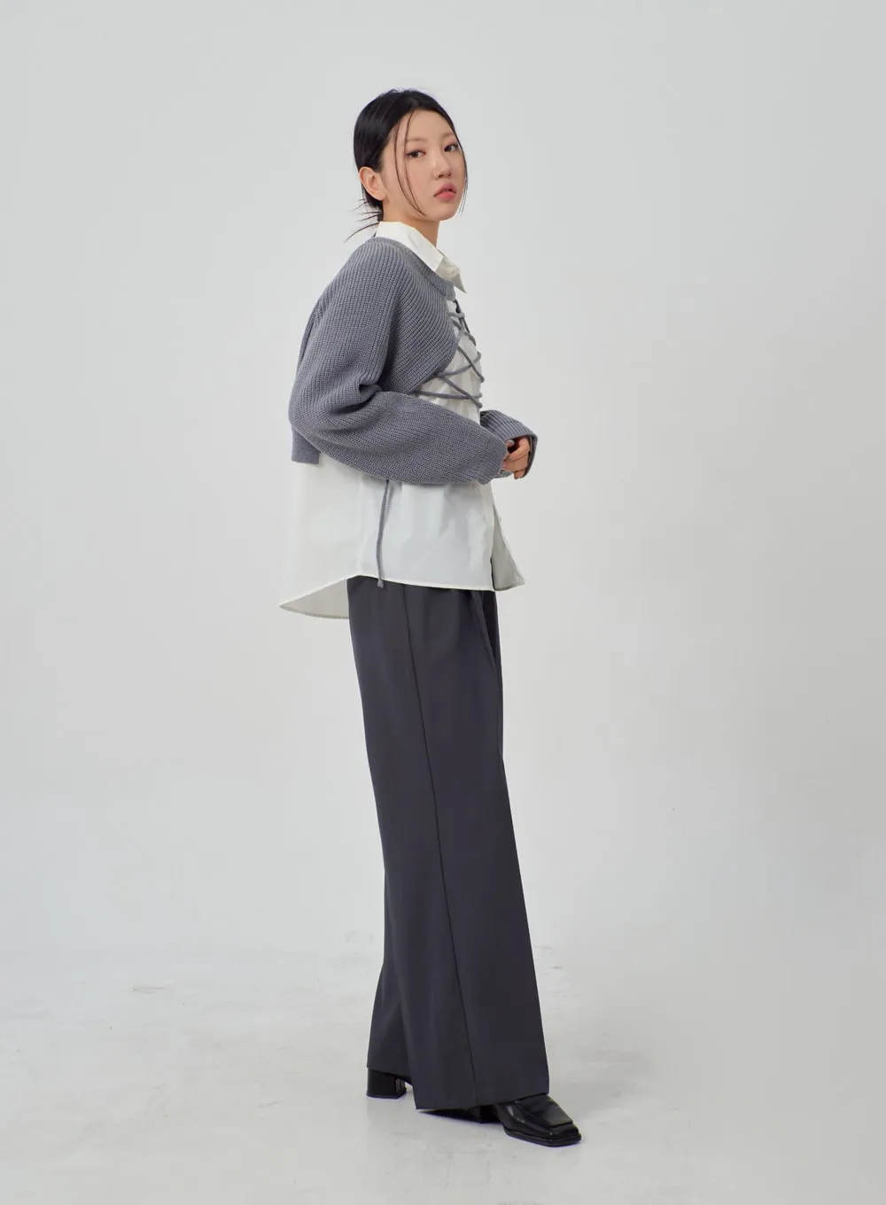 Wide Leg Tailored Pants IM316