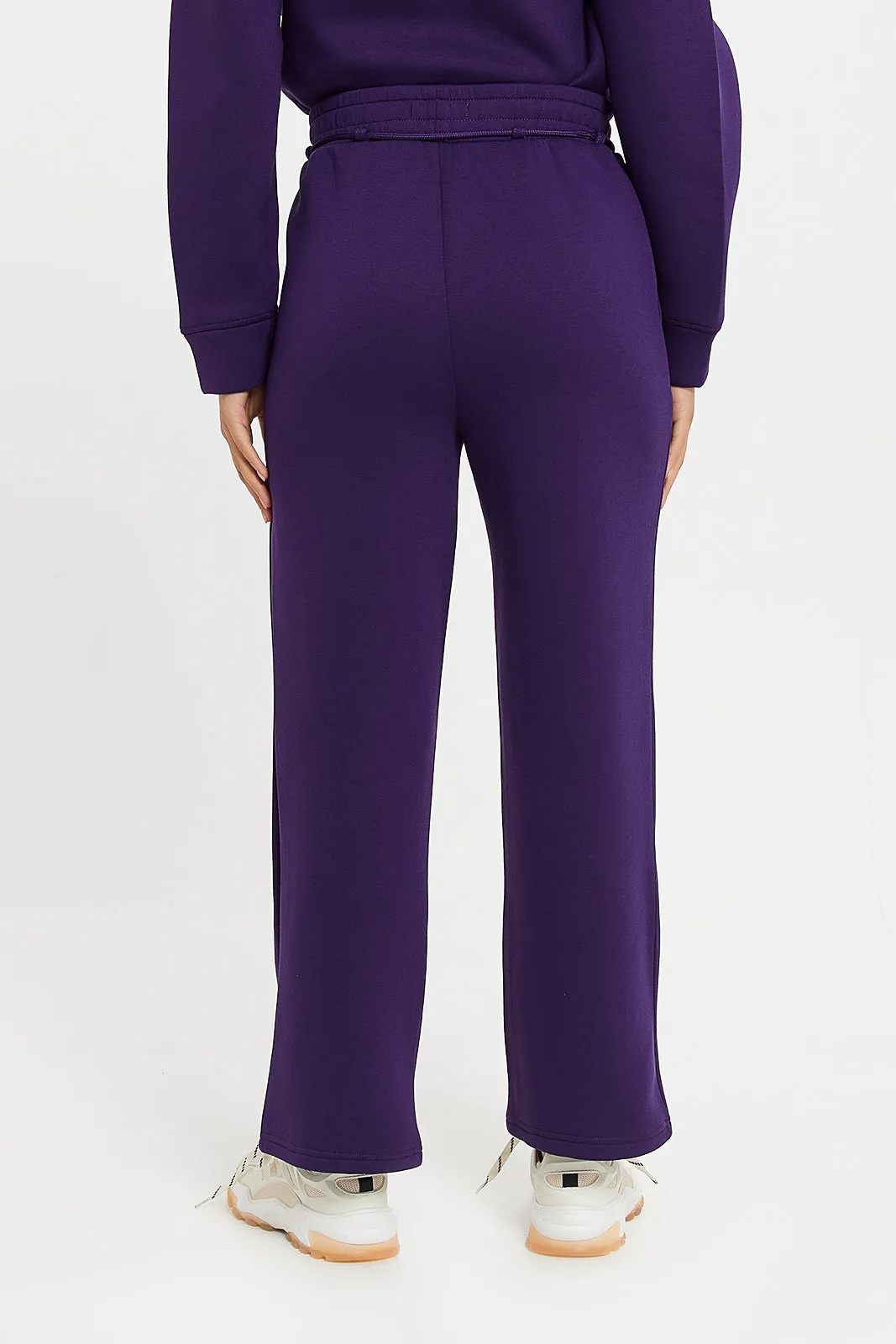 Women Purple Plum Wide Leg Pants