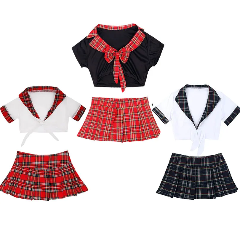 Women's School costume uniform Lingerie Role Play  Skirt Plus size Student Cosplay Costumes